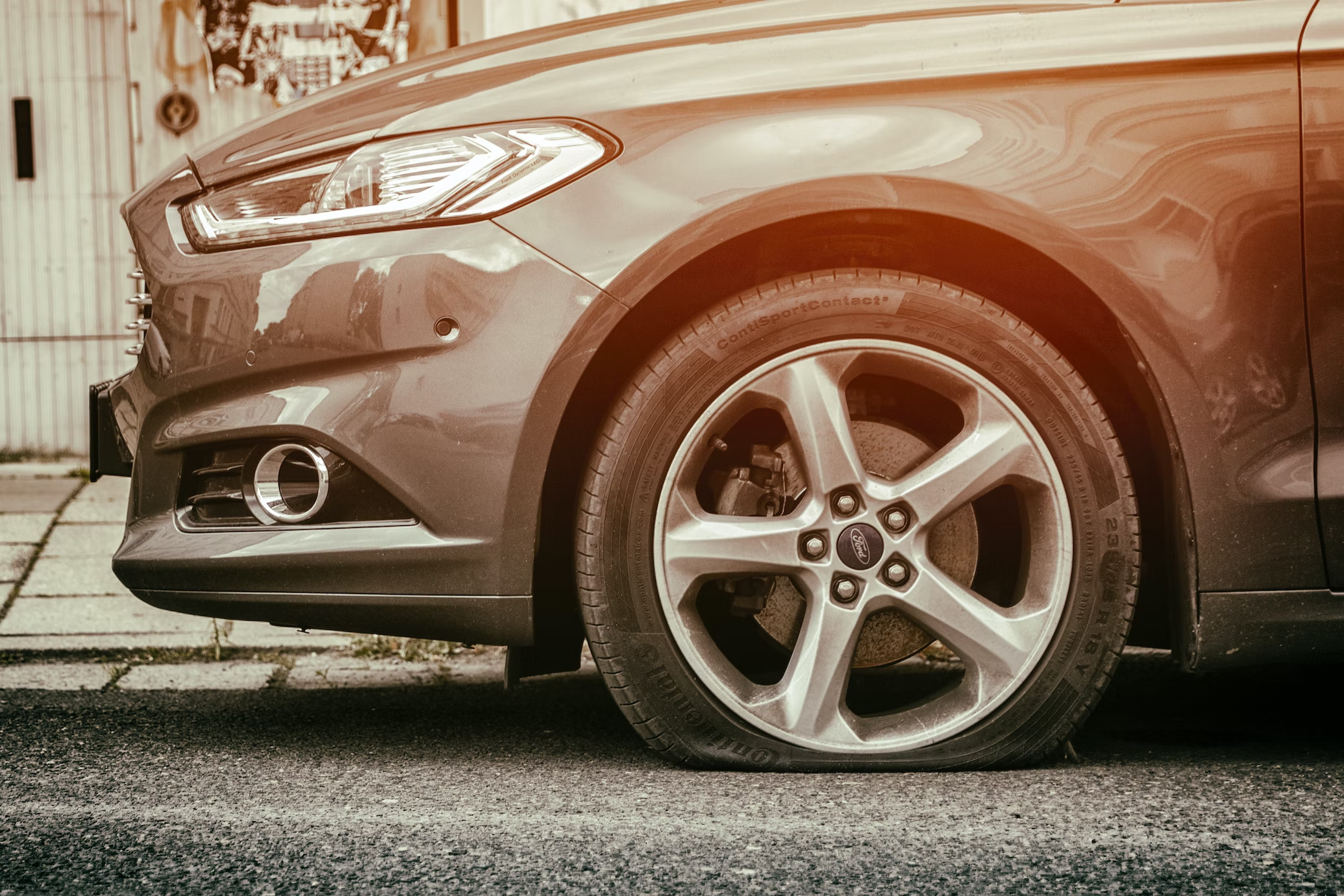 Close-up of a car after an accident
